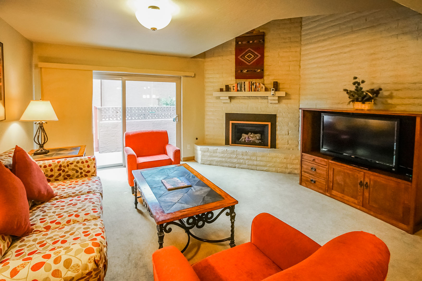 A vibrant living room area at VRI's Villas of Sedona in Arizona.